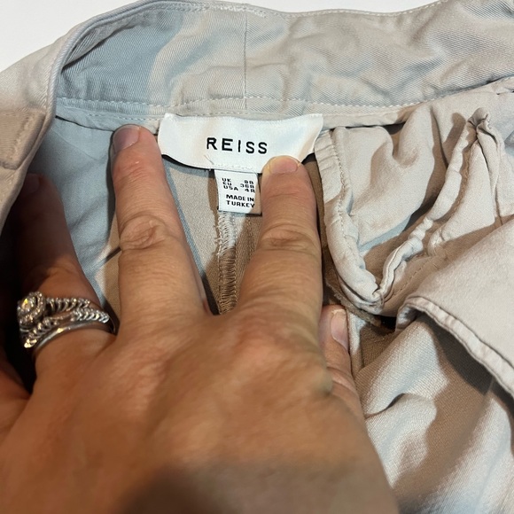 Reiss Astrid Wide Leg Pleated Pants‎ Khaki Women’s Sz 4R PLEASE READ - Picture 3 of 15
